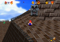 Mario encounters a Whomp in Super Mario 64.