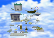 Screenshot of Rainbow Ride from Super Mario 64.