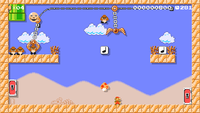 A desert theme in the Super Mario Bros style