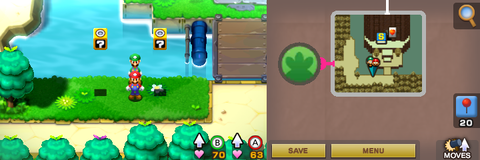 Third and fourth blocks in Woohoo Hooniversity of Mario & Luigi: Superstar Saga + Bowser's Minions.