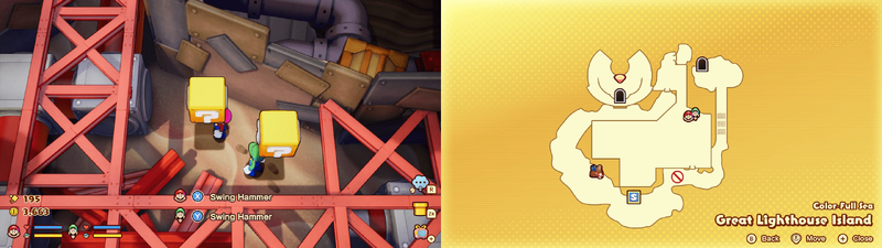 5th and 6th blocks in the Color-Full Sea Great Lighthouse Island from Mario & Luigi: Brothership