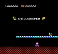 Shellcreeper instruction screen in the NES Classic Series European