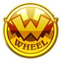 A Mario Kart Tour W Wheel gold badge