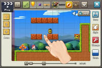 Box Maker's level editor, looking identical to that of Super Mario Maker's editor.