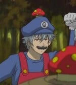 Gintoki jumping as Mario