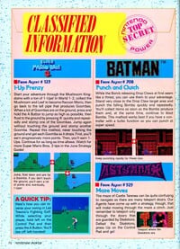 Nintendo Power issue 12 Classified Information section.