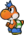 Sprite of the orange Yoshi Kid from Paper Mario: The Thousand-Year Door