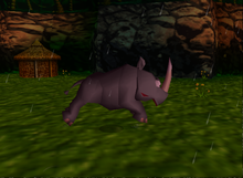 Screenshot of Rambi from Donkey Kong 64