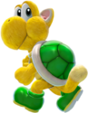 A Green Koopa Troopa with cat-like features from Super Mario 3D World + Bowser's Fury.
