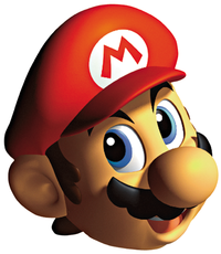 Artwork of Mario's face from Super Mario 64.