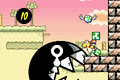 Yoshi's Island: Super Mario Advance 3, with a tear and cracked teeth