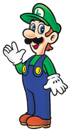 Artwork of Luigi for Super Mario World (later reused for Super Mario World: Super Mario Advance 2)