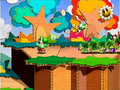 Green Yoshi throwing an egg at a Special Flower