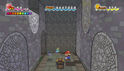 Last treasure chest in Flopside of Super Paper Mario.