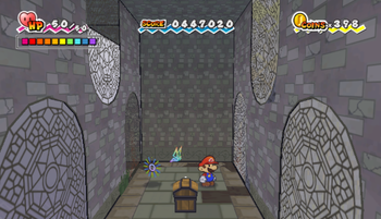 Last treasure chest in Flopside of Super Paper Mario.
