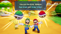 Mario and Luigi getting the Green Shell and Red Shell attacks