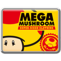 A Mega Mushroom Super-Sized Clothing badge from Mario Kart Tour