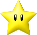 Artwork of a Super Star from Mario Kart Wii