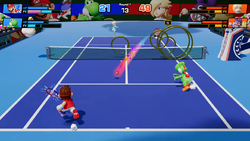 A game of Ring Shot in Mario Tennis Fever