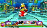 Screenshot of World 4-5, from Puzzle & Dragons: Super Mario Bros. Edition.