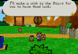 Goompapa wishing Mario and Goombario well