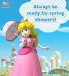Spring-themed E-card with Princess Peach