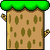Sprite of a Semisolid Platform in the Super Mario World Forest theme from Super Mario Maker 2.