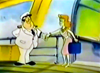 Miss Persimmon O'Hara introduces herself to the captain in the Saturday Supercade episode "Gorilla My Dreams"