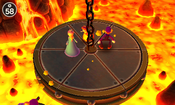 Magma Mayhem Punch and kick your rivals off of the swaying platform and into the magma!