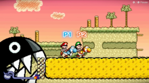The two-player version of the Super Mario World 2: Yoshi's Island microgame in WarioWare: Move It!