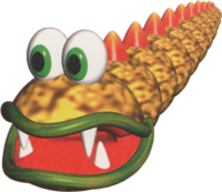 Official artwork of a centipede from Yoshi's Story.