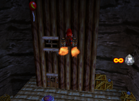 A red Banana Balloon in Crystal Caves.