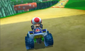 Toad racing on the retro course in Mario Kart 7.