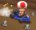 Thumbnail of the Yoshi Cup challenge from the Super Mario Kart Tour; a Smash Small Dry Bones challenge set on N64 Choco Mountain (reused as the Ice Mario Cup's bonus challenge in the 2021 Los Angeles Tour and the Donkey Kong Cup's bonus challenge in the Amsterdam Tour)