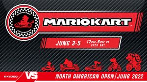 Banner for the Mario Kart North American Open June 2022