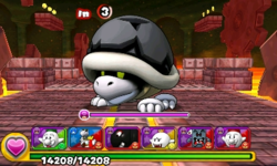 Screenshot of World 5-Castle, from Puzzle & Dragons: Super Mario Bros. Edition.