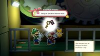 Mario receives the Shogun Studios Master Key from Luigi
