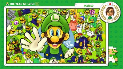 The Year of Luigi art submission created by Miiverse user おまゆ and selected by Nintendo