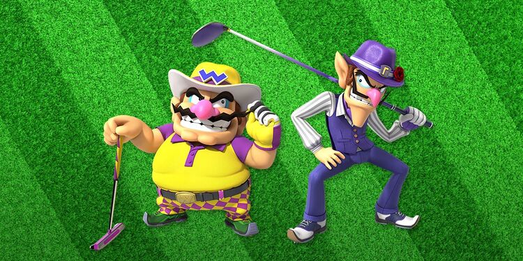 Picture of Wario and Waluigi shown with the fifth question in Mario Golf: Super Rush – Personality Quiz