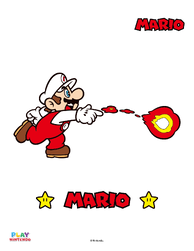 Fire Mario Paint-by-Number Printable Coloring Activity! image