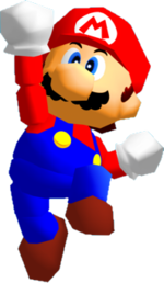 Render of Mario jumping from the Super Mario 3D All-Stars version of Super Mario 64