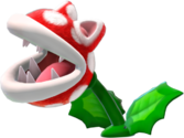 A Piranha Plant with cat-like features from Super Mario 3D World + Bowser's Fury.