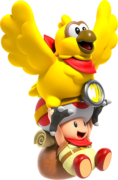 File:SMBW NS2E Artwork Captain Toad and Plucky.png - Super Mario Wiki ...