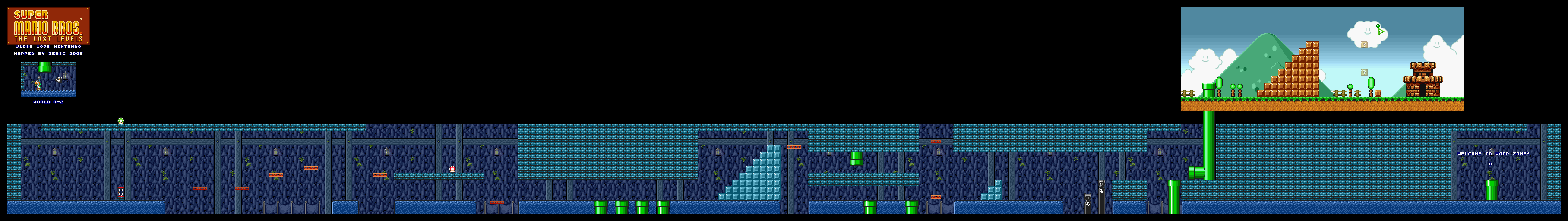 Map of World A-2 (Super Mario All-Stars version)