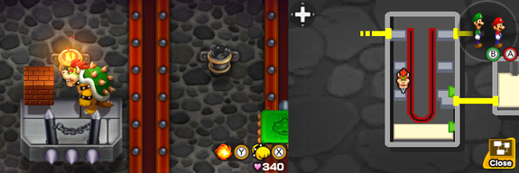 Block 23 in Bowser's Castle of Mario & Luigi: Bowser's Inside Story + Bowser Jr.'s Journey.