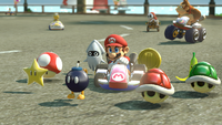 Mario uses the Crazy Eight in Mario Kart 8