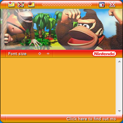 An image of the Donkey Kong Jungle Beat Click-n-Stick, a program created by Nintendo to promote Donkey Kong: Jungle Beat.