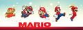 Graphic showing Mario's various appearances