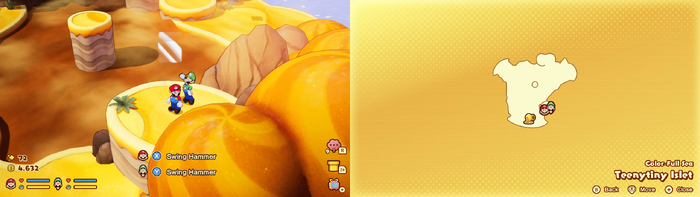 First Hidden block in Teenytiny Islet from Mario & Luigi: Brothership.