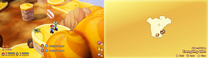 First Hidden block in Teenytiny Islet from Mario & Luigi: Brothership.